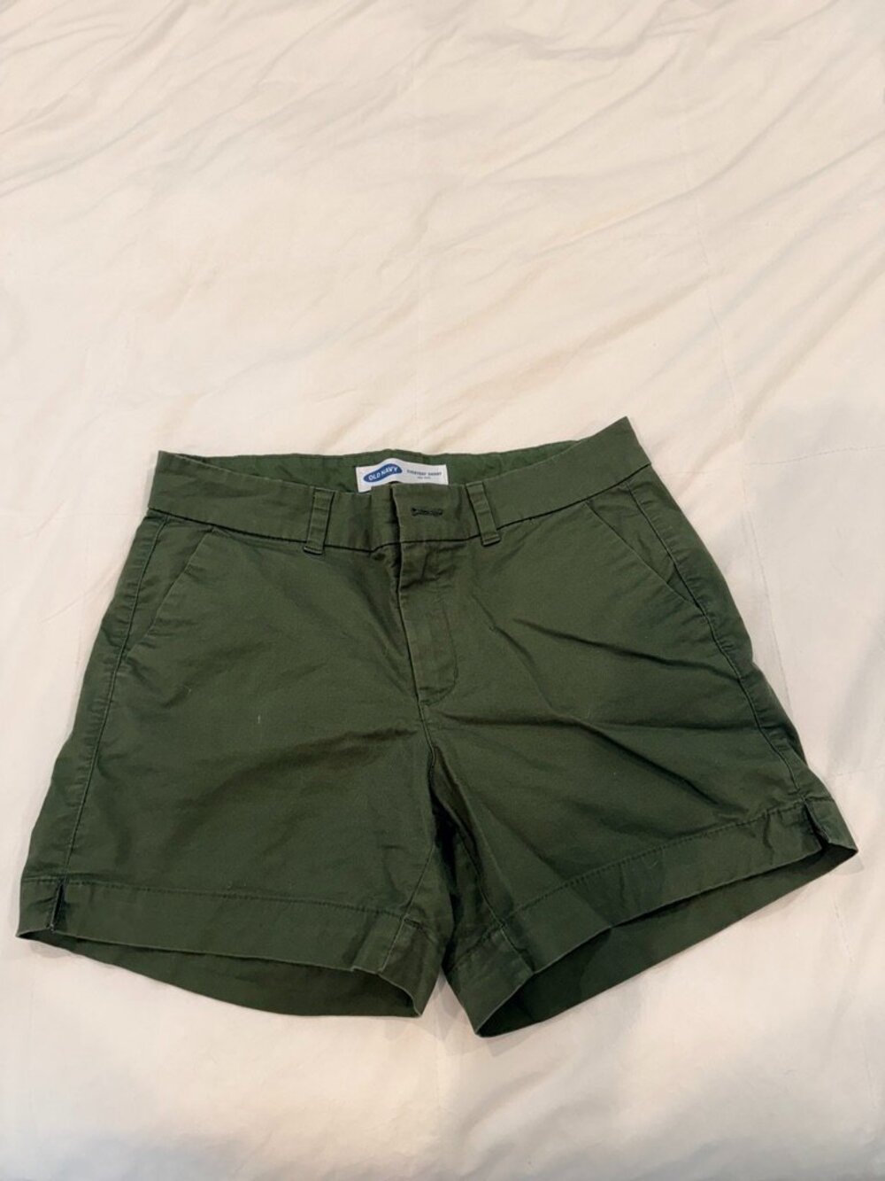Old Navy Everyday Short Mid-Rise Olive Green Stretch Cotton Twill Size 4